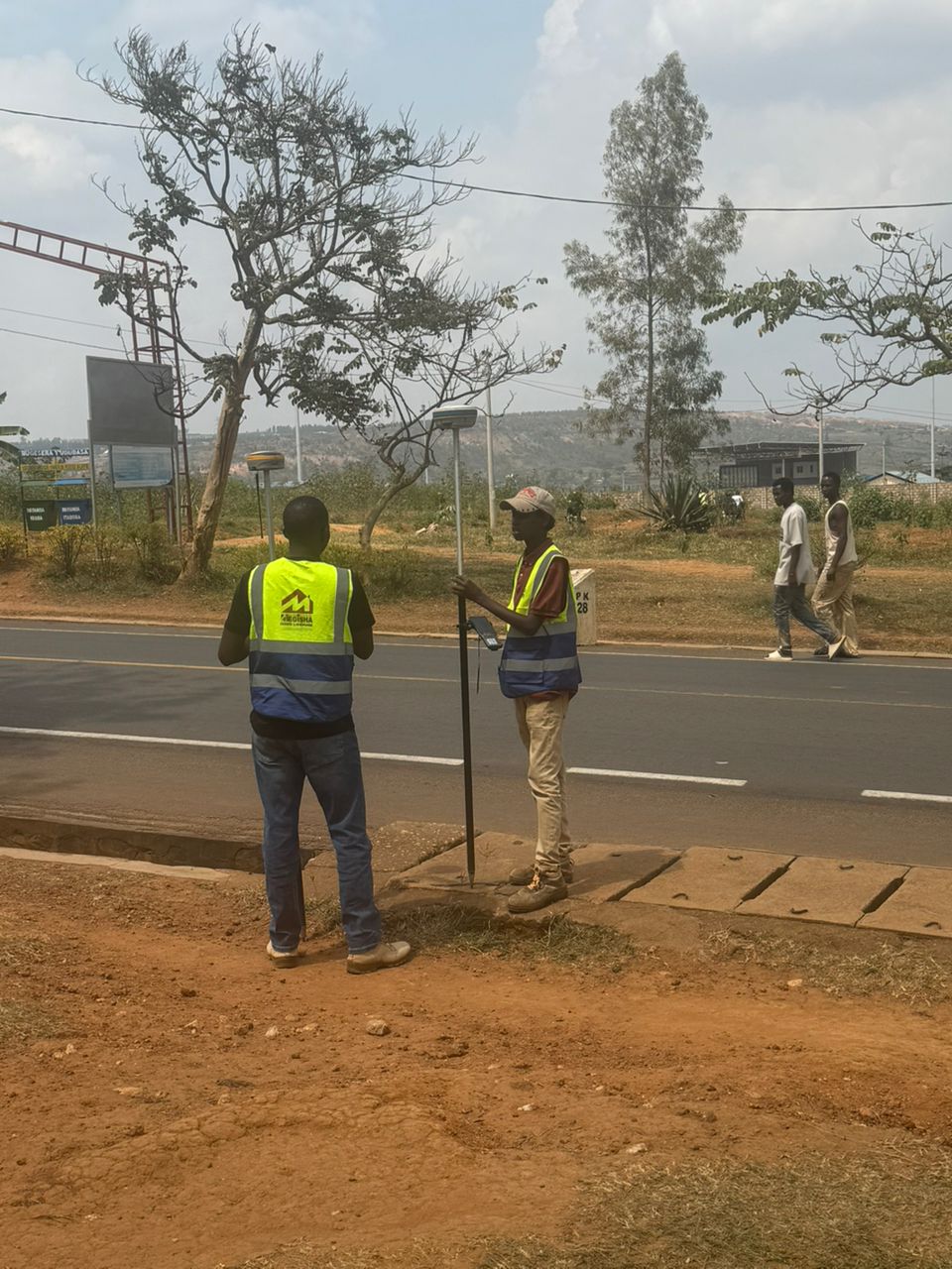 Surveying along road